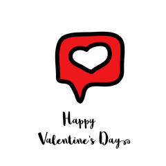 Cute heart doodle message symbol hand drawn illustration