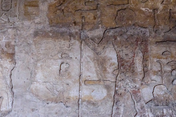Egyptian ancient pictures on the stone wall