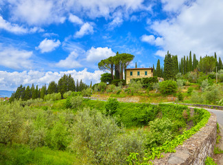 Fototapeta na wymiar Beautiful Tuscany panorama, in the Chianti area