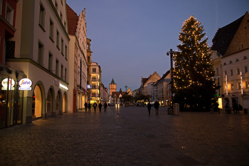 old town street at night