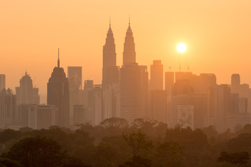Fototapeta na wymiar View of sunny day at downtown Kuala Lumpur, Malaysia