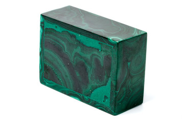 macro.malachite boxes on white background