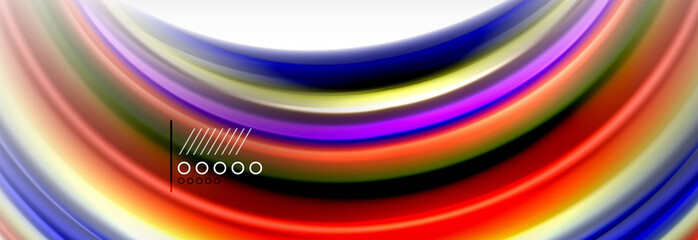 Abstract wave lines liquid fluid rainbow style color stripes background. Artistic illustration for presentation, app wallpaper, banner or poster