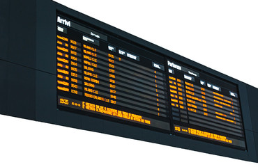 arrival departure board isolated on white background 