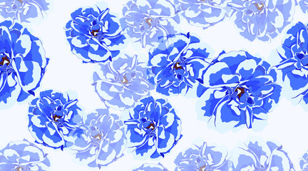 Vintage Roses, Pastel Seamless Pattern.