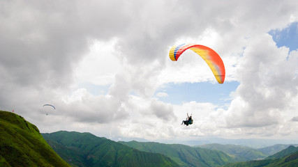 paragliding in mountains