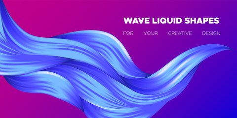 Wave Liquid. Abstract Background with Fluid Shapes. Trendy Vector Illustration EPS10 for Your Design. Creative Interweaving. Color Liquid Shapes with Flow Effect for Business Card, Banner, Cover. Art.