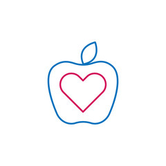 Medical, apple, heart colored icon. Element of medicine illustration. Signs and symbols icon can be used for web, logo, mobile app, UI, UX