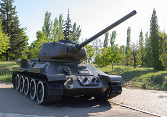 Soviet heavy armored tank with a cannon