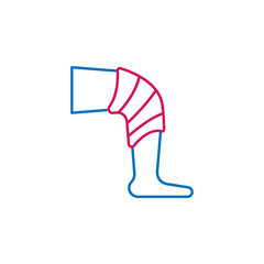 Medical, bandage, leg colored icon. Element of medicine illustration. Signs and symbols icon can be used for web, logo, mobile app, UI, UX