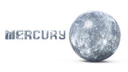 3D Planet of the Mercury Solar System in White Background