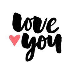 Vector Valentines Day text with glitter elements. Shine hand drawn letters, Black and gold. I love you. Romantic quote for design greeting cards, tattoo, holiday invitations slogan