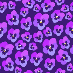 Fototapeta premium Pansy Flower Pattern. Endless Background. Seamless