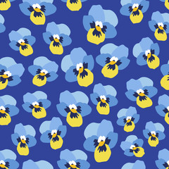 Pansy Flower Pattern. Endless Background. Seamless