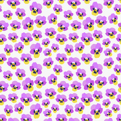 Pansy Flower Pattern. Endless Background. Seamless