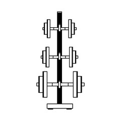 Dumbbells gym weigths in black and white