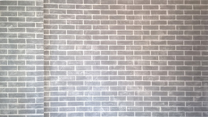 Gray brick indoor wall with white seams