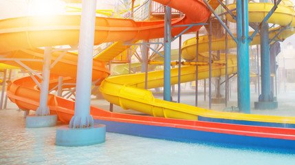 Sliders water park swimming pool