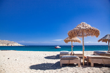beautiful beach in Mykonos  Greece