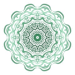 Green gradient color Mandala. Vector illustration.