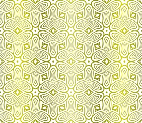 Floral Geometric Pattern. Seamless Texture Yellow Color Background. Element For Design. Vector Illustration
