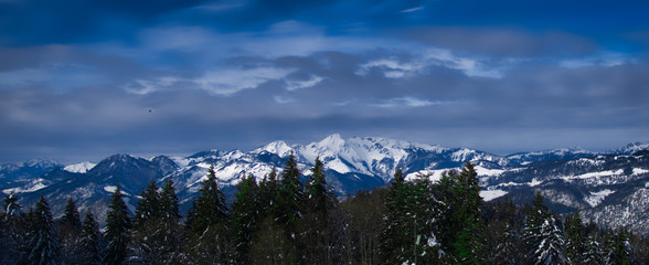 mountains and blue sky