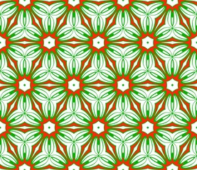 Fototapeta na wymiar Green, red color Vector Seamless Pattern With Abstract Geometric Style. Repeating Sample Figure And Line. For Fashion Interiors Design, Wallpaper, Textile Industry