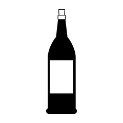 Wine bottle isolated in black and white
