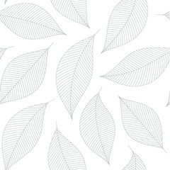 Vector seamless pattern with leaves.