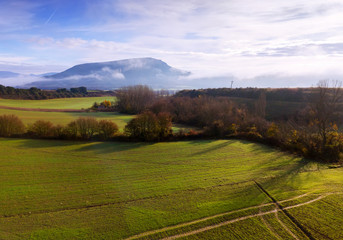 Fototapeta na wymiar Picturesque landscape of hillsides of Navarre