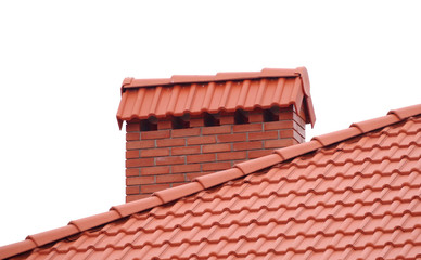 brick smokestack isolated on white