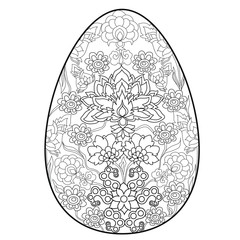 Coloring book  anti stress .Egg. Easter. Colour therapy. 