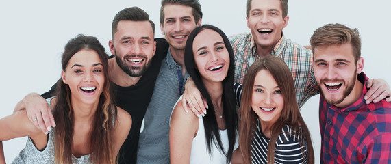 close up. cheerful group of young people - obrazy, fototapety, plakaty
