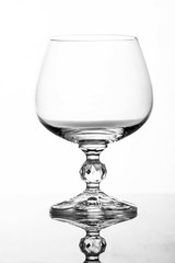 glasses for brandy close up on white background