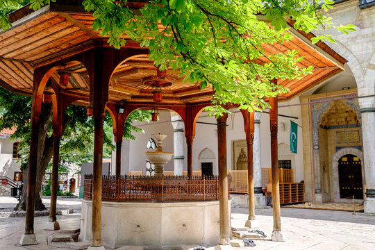 The sebil - fresh water fountain at the entrance of Gazi Husrev-beg Mosque in Sarajevo