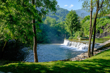 Naklejka premium Pliva Waterfalls at Jacje