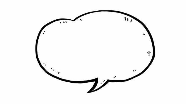 an Animation of a Blank empty speech  bubbles on white background