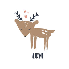 Cute hand drawn pastel nursery baby animal art