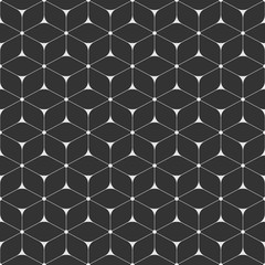Vector seamless pattern of smooth triangles connected by lines.