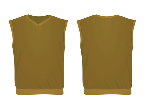 Brown Sleeveless Sweater. Vector Illustration