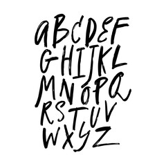 English vector nursery alphabet. Lettering, isolated letters