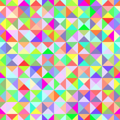 Seamless pattern created by several colors triangle set to background