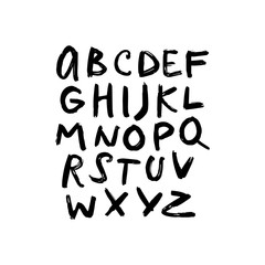 English vector nursery alphabet. Lettering, isolated letters