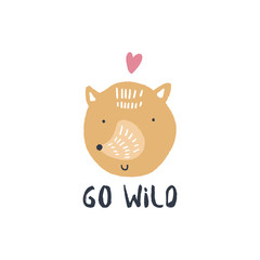 Cute hand drawn pastel nursery baby animal art