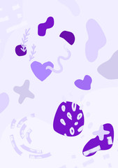 Violet stylish digital geometric background with different shapes.	