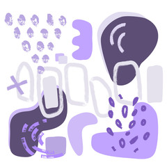 Fototapeta premium Violet stylish digital geometric background with different shapes. 