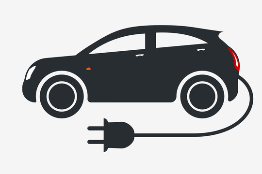 Electric Car Logo. Eco Vehicles Symbol. Ecological Transport Icon