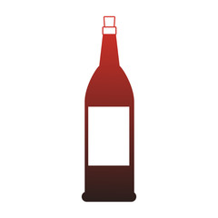 Wine bottle isolated red lines