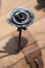 forged products in the form of a rose,iron rose