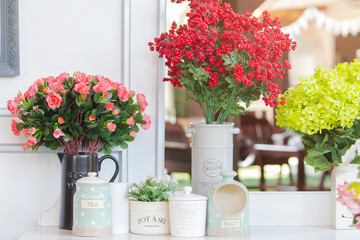 flowers in flower pots